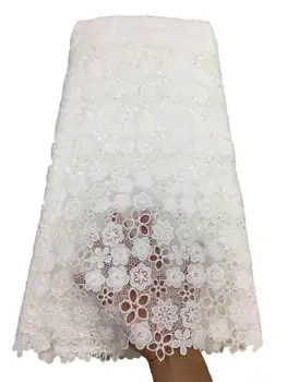 MIQIER 2020 Yüksek Kalite Afrika Dantel Kumaş Nakış İsviçre Fransız Tül Pamuk 5 yards Düğün Parti Elbise Gipür Sequins
