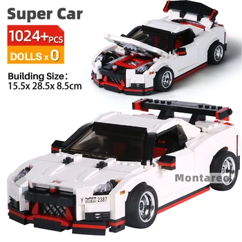 MOC Şehir Yaratıcı Fikir Yüksek Teknoloji Spor Araba Statik Süper Yarış Roadster Modeli Kiti DIY Yapı Taşları Erkek çocuk oyuncakları noel hediyesi