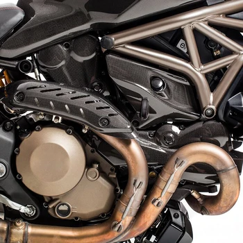 Motosiklet karbon Fiber egzoz borusu ısı kalkanı yüzey koruma susturucu koruyucu Için Ducati canavar 821 1200 2016 2017