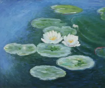 Nilüferler Claude Monet Yağlıboya, Handpainted, Tuval Duvar Sanatı Manzara, Oturma Odası için duvar tablosu, Ev Dekor