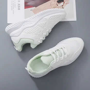 NıceWomen ayakkabı koşu ayakkabıları vahşi nefes tek net ayakkabı kadın moda trendi öğrenci sneaker rahat ayakkabılar beyaz shoes588