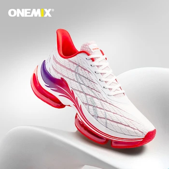 ONEMIX koşu ayakkabıları Erkekler için 2021 Yeni Varış Spor Atletik Nefes Çift Spor Eğitmenler Ayakkabı Yürüyüş Sneakers Kadınlar için