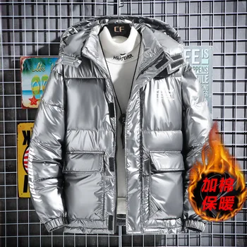 Pamuk Kapitone Ceket erkek Sonbahar ve kışlık ceketler 2021 Yeni Rahat Giyim Artı Boyutu Kapşonlu Kalın Sıcak Parkas Ceket Adam Ceket