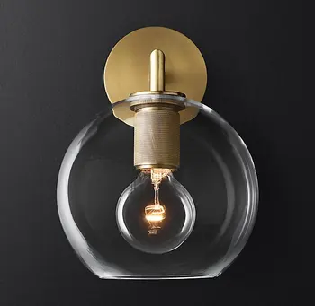 Post Modern hattı duvar lambası minimalizm iskandinav cam küre Led duvar aplik aydınlatma armatürleri banyo başucu ayna ışıkları çatı dekor