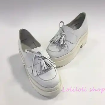 Prenses tatlı lolita beyaz ayakkabı Loliloliyoyo antaina Japon tasarım ayakkabı özel deve deri cilt kalın topuk ayakkabı an5027