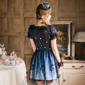Prenses tatlı lolita elbise Şeker Yağmur elbiseler yaz yenileme yay ile Japon tarzı sevimli prenses ruffled elbiseler C16AB6111