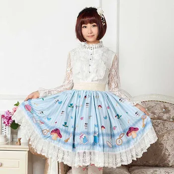Prenses tatlı lolita etekler Orijinal Japon Prenses Lolita dantel etek sevimli ve sevimli Lolita pilili etek kadın GZWY081
