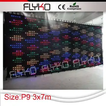 RGB 3x7 M LED Video Perde 2432 adet sahne Bez Yanmaz Kadife + Denetleyici LED Vizyon Perde Yıldız Bez