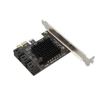 SATA PCIe Adaptörü 6 Limanlar SATA III PCI Express 3. 0X1 Denetleyici Genişletme Kartı ile PCI-E X4/X8 / X16 ve diğer arayüzler