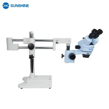 SUNSHINE SZM45T-STL2 Trinoküler HD Stereo Mikroskop 7X-45X Büyük Boom Standı Evrensel Braket Mikroskop Cep Telefonu Tamir için