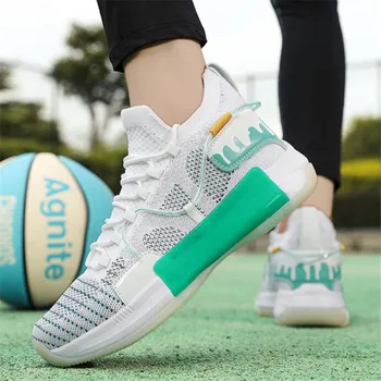 Severler basketbol ayakkabıları Büyük Boy Basketbol Sneakers Adam / Kadın Yastıklama spor ayakkabılar Yüksek Top Unisex Ayakkabı İçin Sepet