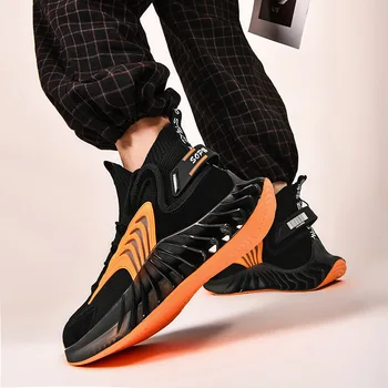 Sneakers Kadın Uçan Dokuma Ayakkabı 2021 Yeni Moda Kore Yüksek Üst Bıçak Alt erkek Basketbol Rahat Spor