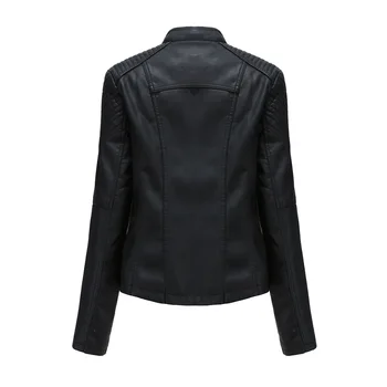 Suni deri PU Ceket Kadın İlkbahar Sonbahar Moda Motosiklet Ceket Siyah suni deri mont Giyim 2020 Ceket sıcak