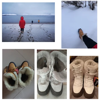 TNTN Kar Botları Erkek Kadın Açık Su Geçirmez Yürüyüş trekking ayakkabıları Kış Sıcak Kaymaz yürüyüş botları Spor Sneakers Polar