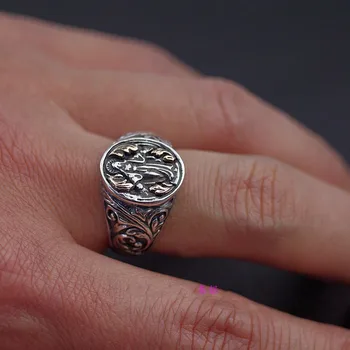 Tayland'dan ithal edilen Bakire Meryem'in retro Tay Gümüş Yüzüğü