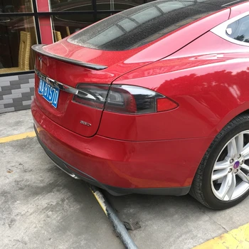 Tesla Modelin S Sedan için arka Bagaj Kanat Spoiler 60 70 75 85 90 D P85D P90D P100D 2012-2017 Mat Parlak Karbon Fiber Boot Spoiler