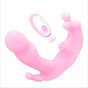 Titreşimli külot yapay Penis Seks Oyuncakları kadınlar için G Spot klitoris stimülatörü ısıtma vibratör uzaktan kumanda Anal Plug Vibratör S0724