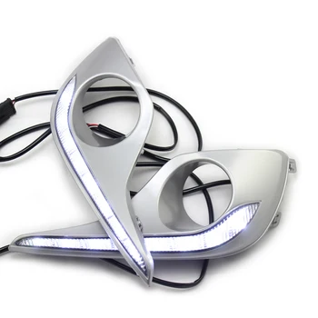 Toyota Highlander 2012 2013 için Beyaz Oto Ön Tampon LED Gündüz Farları DRL Sol + Sağ 1 Pair