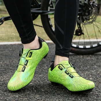 Unisex Kendinden Kilitleme Bisiklet Ayakkabı nefes MTB Profesyonel Koç Boynuzu Ayakkabı SPD Pedalı Yarış Yol Bisikleti düz ayakkabı Bisiklet Sneakers