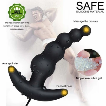 Uzaktan Kumanda Anal Geri Mahkemesi 10 Modu prostat masaj aleti G-spot Klitoral Vajinal Stimülasyon Erkek Anal Vibratör Seks Oyuncakları Adam için