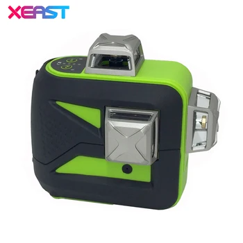 XEAST XE-93TG 12 Hatları 3D Yeşil Lazer Seviye Lityum Pil Öz-Tesviye Yatay ve Dikey Çapraz Çizgiler Kullanabilirsiniz Alıcı