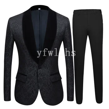 Yeni Varış Bir Düğme Groomsmen Şal Yaka Damat Smokin Erkek Takım Elbise Düğün/Balo En Iyi Adam Blazer (Ceket + Pantolon + Kravat) B101