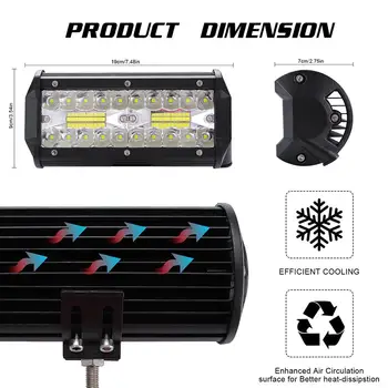 Yüksek Parlak 400 W çalışma ışığı LED 3 Satırlar 7 inç 40000LM Bar Sürüş Lambası 6000 K çalışma ışığı Offroad SUV ATV Traktör Kamyonlar için
