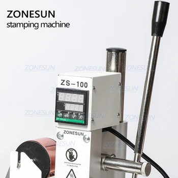 ZONESUN ZS-100C dijital sıcak folyo damgalama makinesi deri kabartma ısı presleme makinesi için ahşap PVC kağıt özel Logo damga