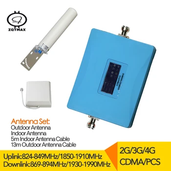 ZQTMAX 2G 3G 4G Tekrarlayıcı sinyal amplifikatörü 850 1900 Çift Bant CDMA ADET Cep Telefonu Signa Güçlendirici anten aksesuarları
