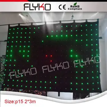 Ücretsiz kargo 2x3 m P15 LED disko ışığı dj sahne video perde çatı üst tavan yıldız ışığı led perde ekran