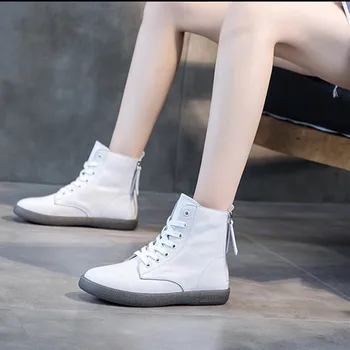 Üst Katman Dana Peluş Beyaz Ayakkabı Açık Spor kaymaz Nefes kadın Eğitim Spor Öğrenci Çizmeler Takım Ayak Bileği Botas