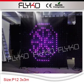 ücretsiz kargo spot led RGB ışıkları medya ekran kapalı P120mm esnek yumuşak duvar perde 3 m * 3 m