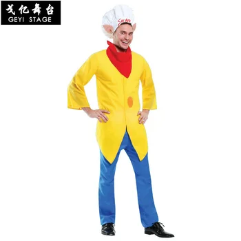 Cadılar bayramı COSPALAY yetişkin erkek TV karakter Amerikan Kellogg mısır gevreği reklam karakter Bumi Kaka kostüm Sarı Ceket