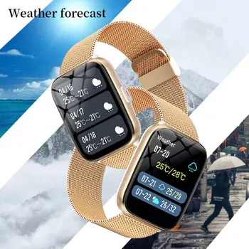 LIGE 1.69-inç Renkli ekran akıllı saat Termometre Bluetooth Çağrı Su Geçirmez spor Izci Smartwatch Için HUAWEİ Xiaomi Apple