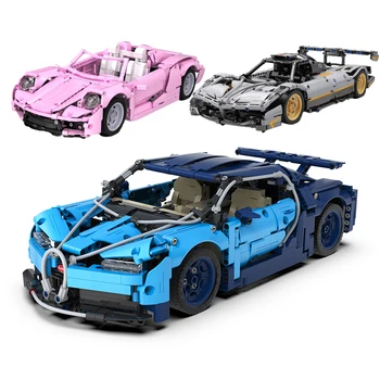 Nokta Yeni 1: 12 Mavi Klasik Yarış Araba ile Uyumlu 42083 Monte Küçük Parçacıklar Bulmaca çocuk oyuncağı Modeli Dekorasyon Hediye